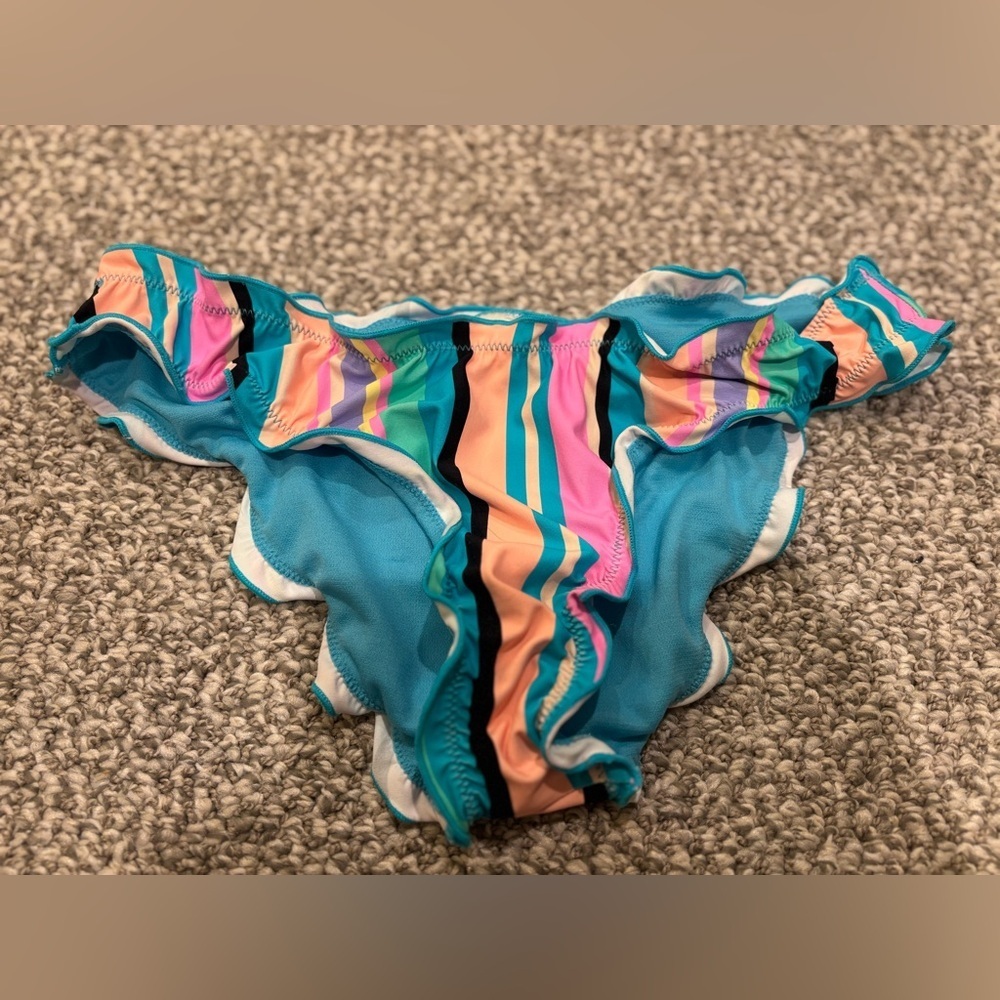 Beach Lingo Colorful Striped Kids Bikini Bottom
